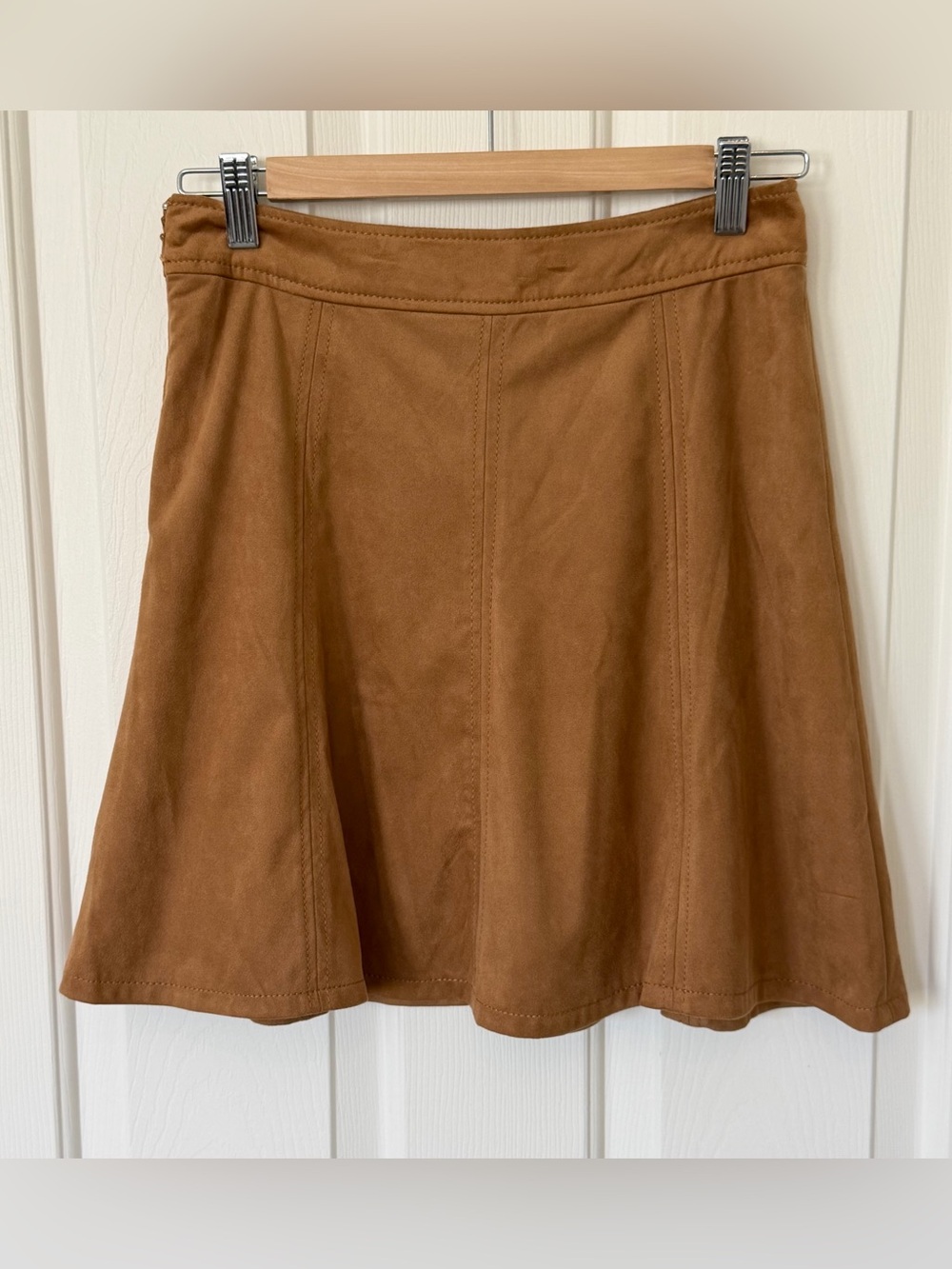 LOFT Camel Faux Suede Mini Skirt